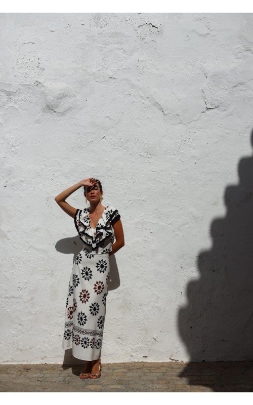 FALDA INVITADA MIDI ESTAMPADA VARE 