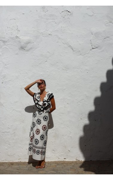 FALDA INVITADA MIDI ESTAMPADA VARE 
