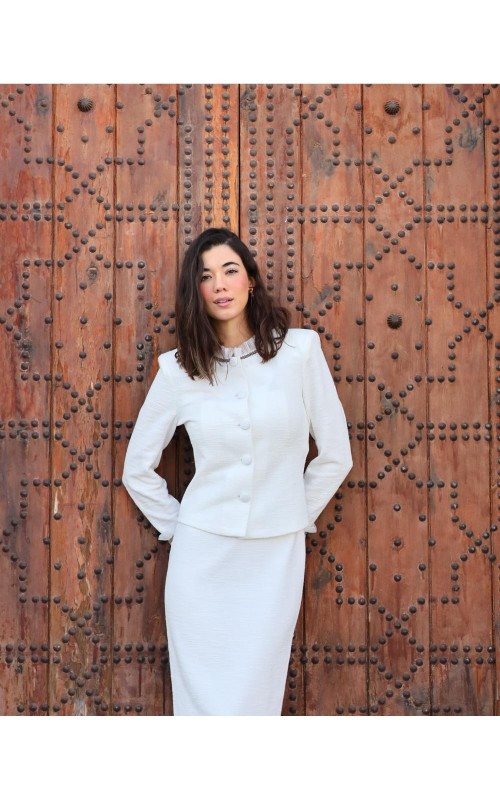 CHAQUETA CORTA INVITADA TWEED VARE 