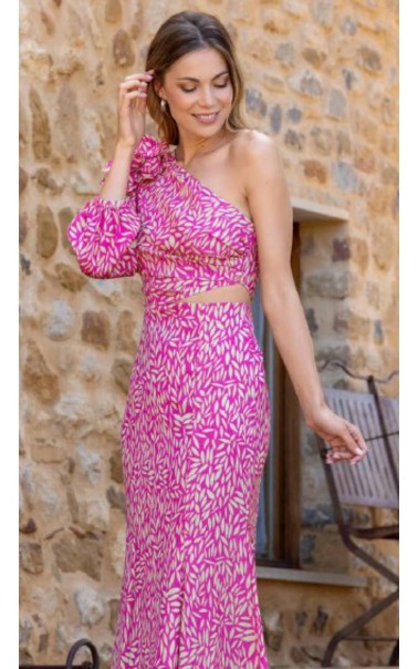 VESTIDO GRADUADA LARGO ESTAMPADO CUTOUT BETZ 