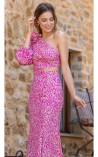VESTIDO GRADUADA LARGO ESTAMPADO CUTOUT BETZ 