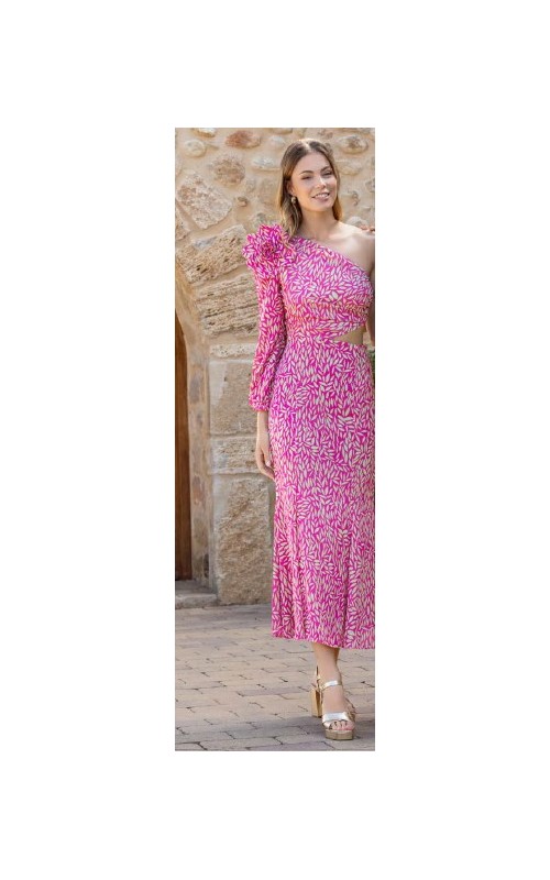 VESTIDO GRADUADA LARGO ESTAMPADO CUTOUT BETZ 