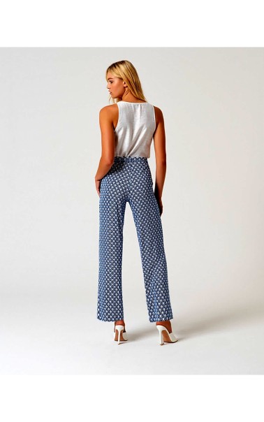PANTALON MUJER RECTO ESTAMPADO CON CINTURON SURK 
