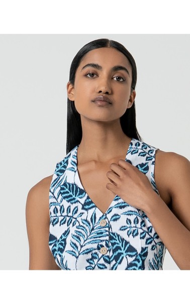 CHALECO MUJER ESTAMPADO LINO SURK 