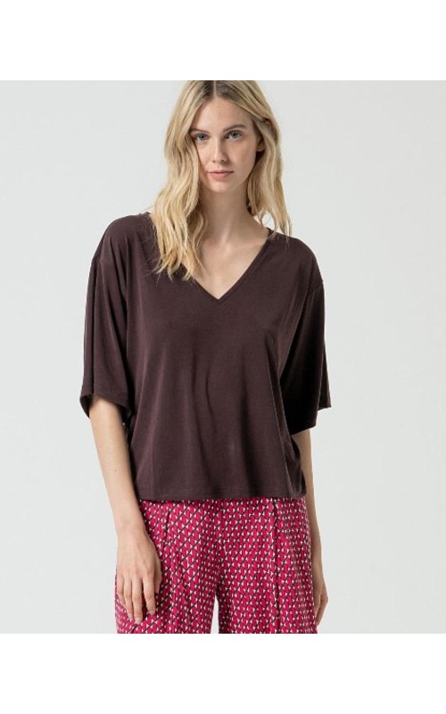 CAMISETA MUJER LISA AMPLIA MANGA SURK 